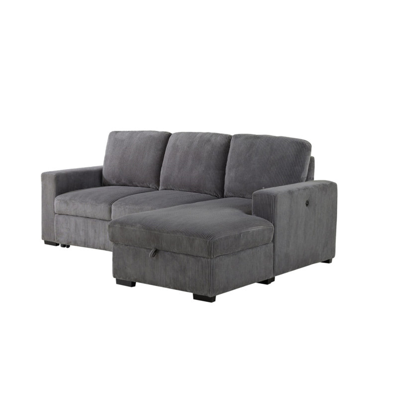 Melody Grey Sectional With Pullout