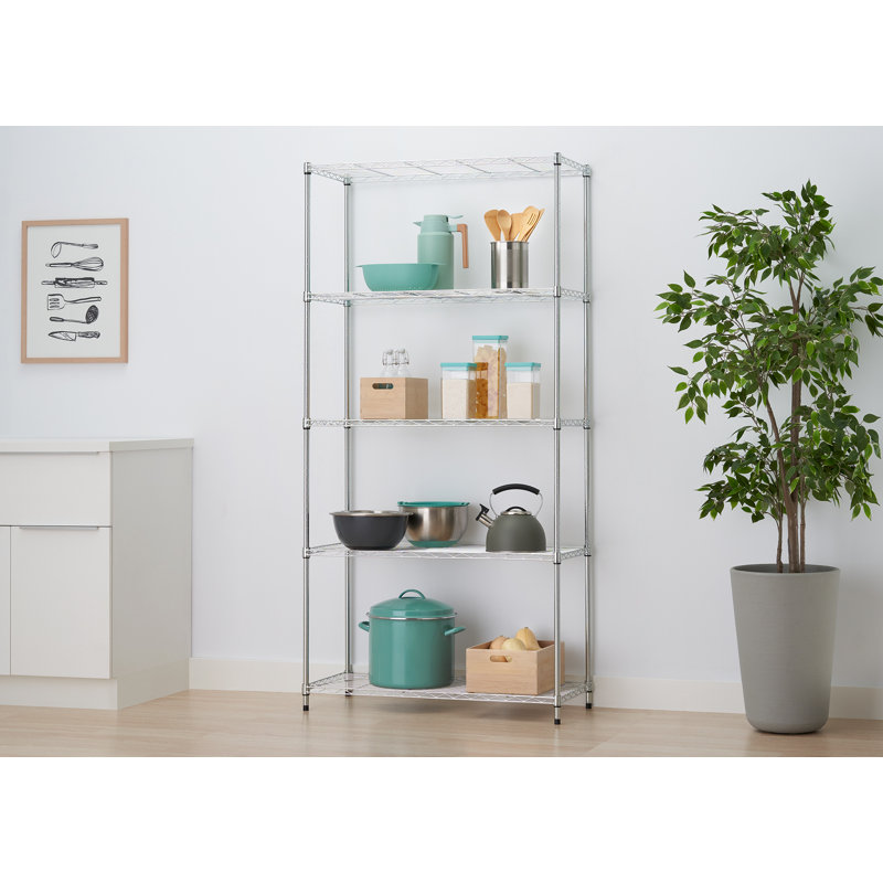  Basics Ecostorage® 5-tier Nsf 36"x16"x72" Wire Shelving Rack / Chrome, Chrome