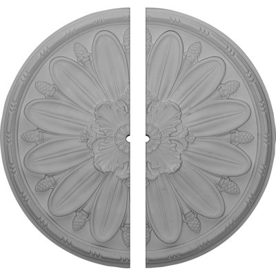 Endurathane Fairfax Ceiling Medallion, 29 7/8"OD x 1"ID x 1 3/8"P (Fits Canopies up to 1"), Two Piece, Factory Primed