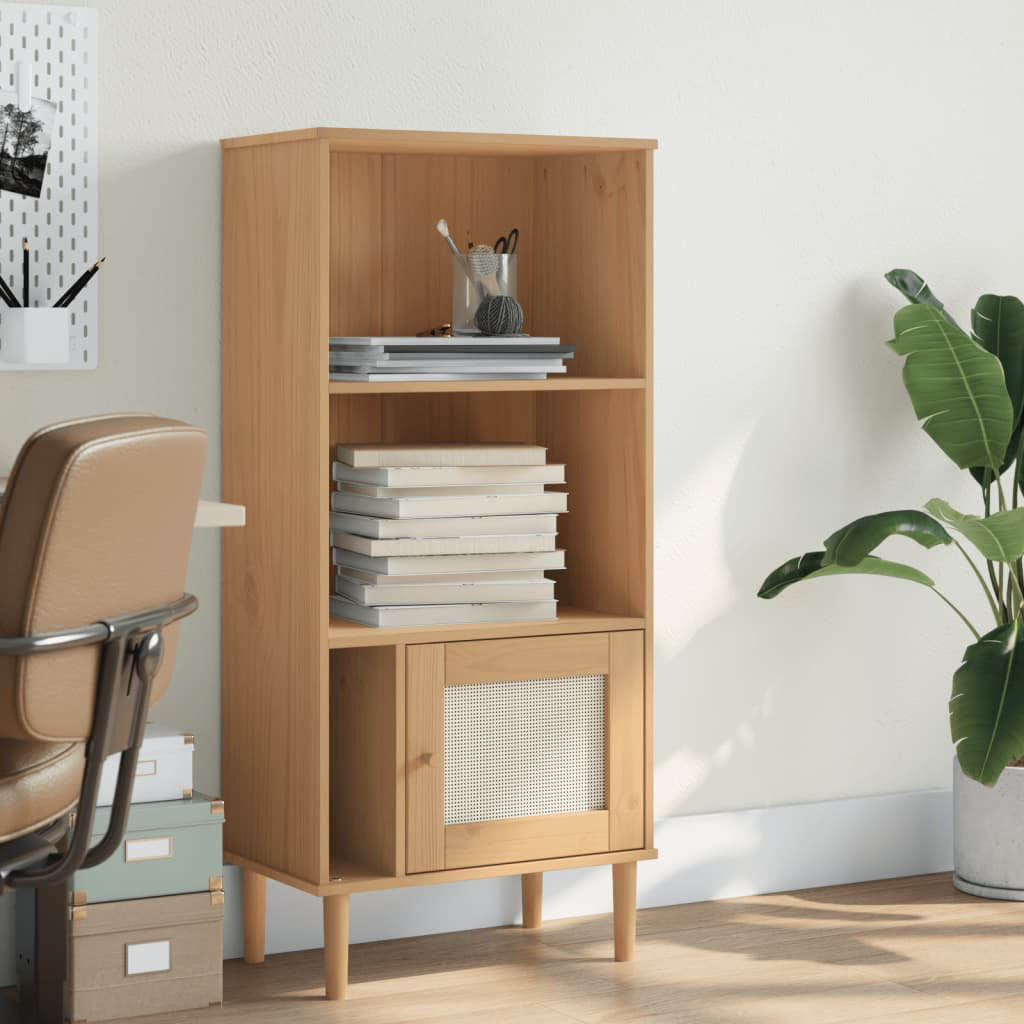vidaXL - Senja Bookcase - Solid Pine Wood - 60 x 35 x 130 cm - Brown - Image 3