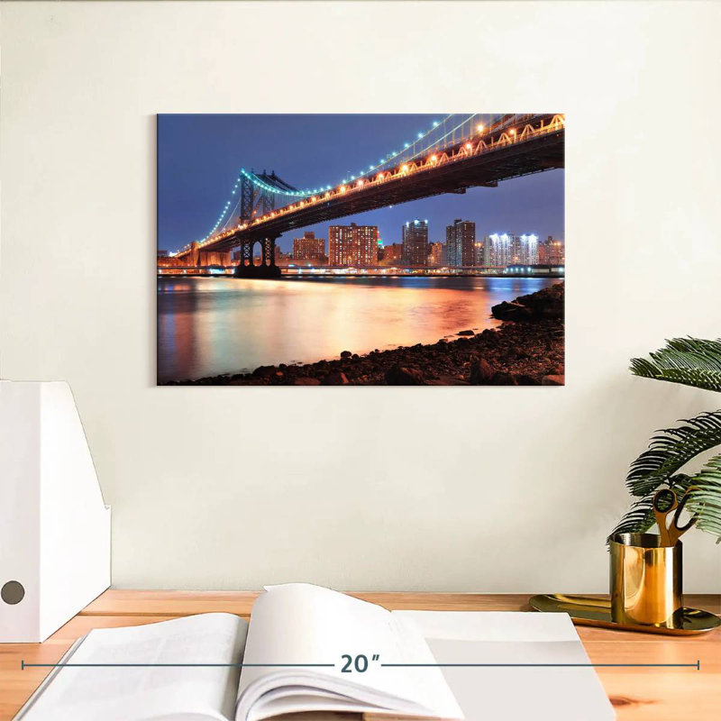 Lilie Illuminated Manhattan Bridge, 8" H x 12" W