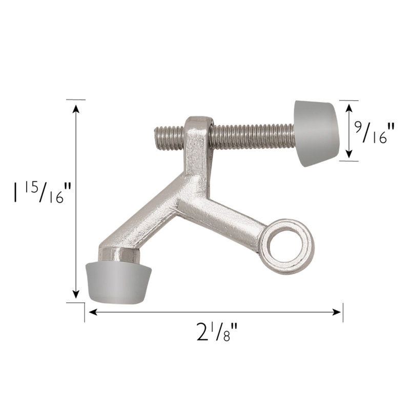 2-1/10 in. x 1-3/4 in. Standard Hinge Pin Door Stop Value Pack, Satin Nickel