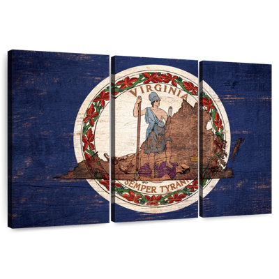 Borges State Map Over Virginia Flag