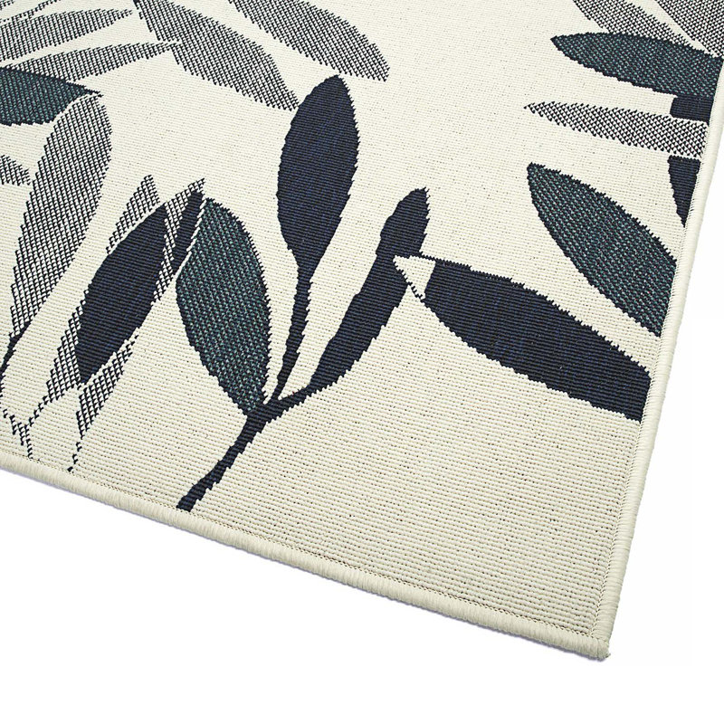 Modern Leaves Rectangle Area Rug