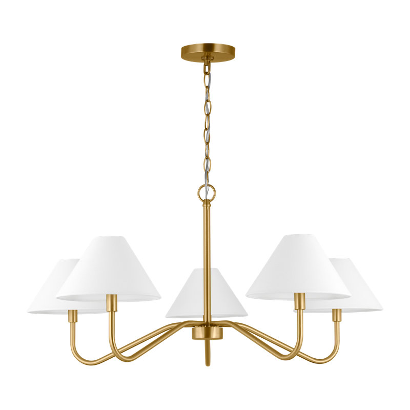 Eldon Large Chandelier, Satin Brass