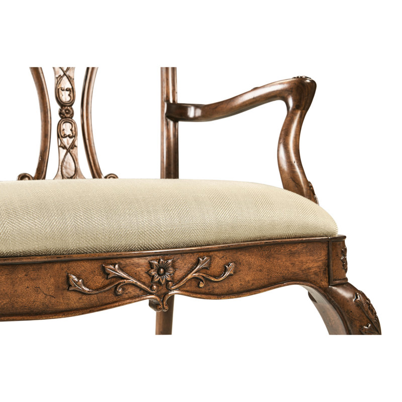Mazo Upholstered Arm Chair, Antique Mahogany