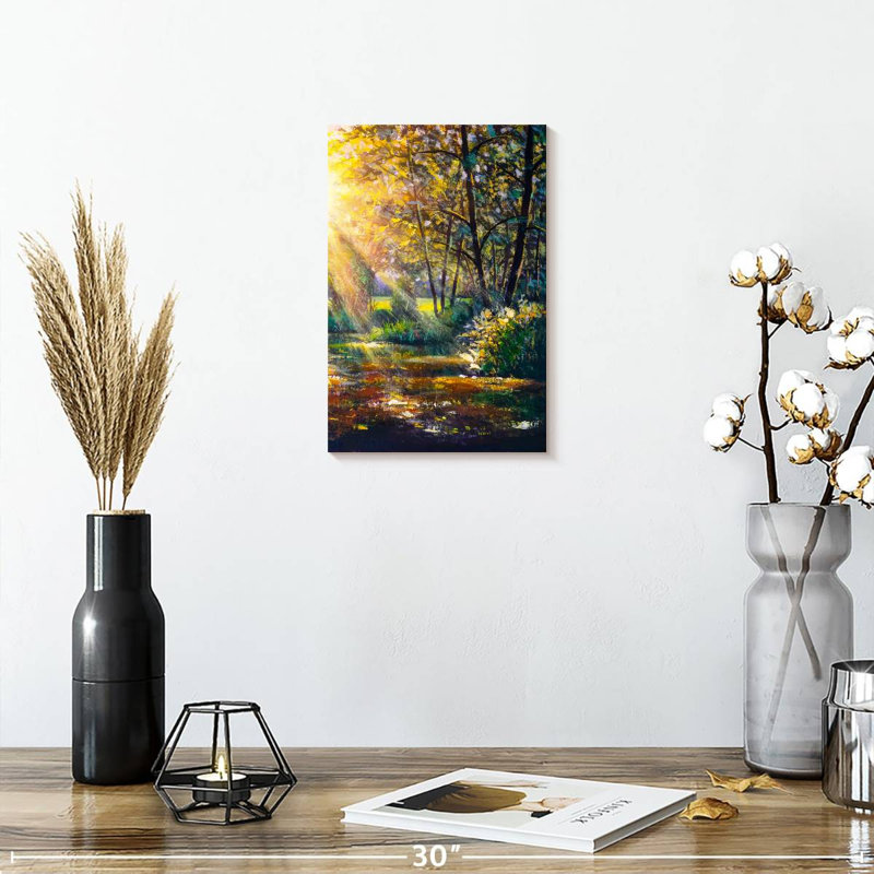 Alvord au soleil à travers les arbres, H 12 po x l 8 po