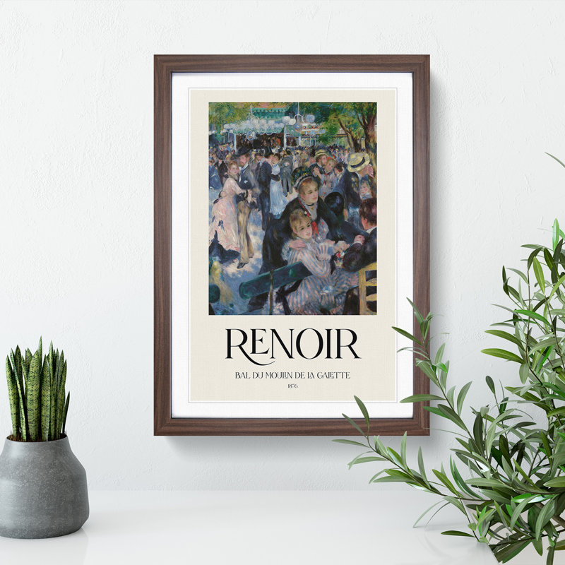 Dance At Le Moulin De La Galette by Pierre-Auguste Renoir - Single Picture Frame Print, Walnut Framed