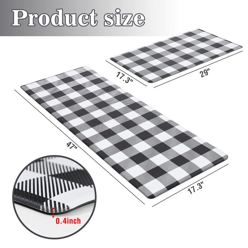 Tapis de cuisine antidérapant Polett, Noir