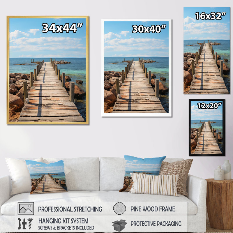 Wiltrud Pier and Dock Rustic II, reproduction d'art sur toile, Cadre photo argenté, H 44 po x l 34 po x P 1,5 po