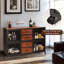 Industrial Style Storage Cabinet With Casters Kitchen Storage Cabinet For Home Against The Wall-441564694