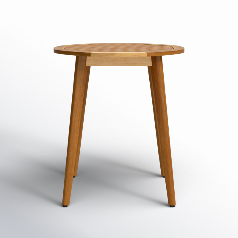Aretin Round Outdoor Side Table , 27.5'' in. W 27.5'' in. D, Teak
