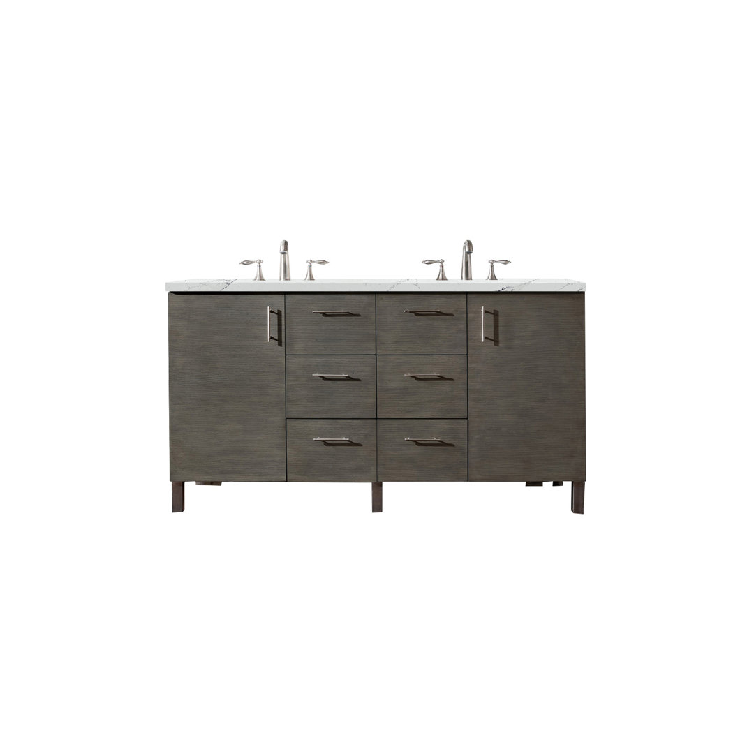 Dodie 60'' Double Bathroom Vanity with Engineered Quartz Top Ivy Bronx Base 