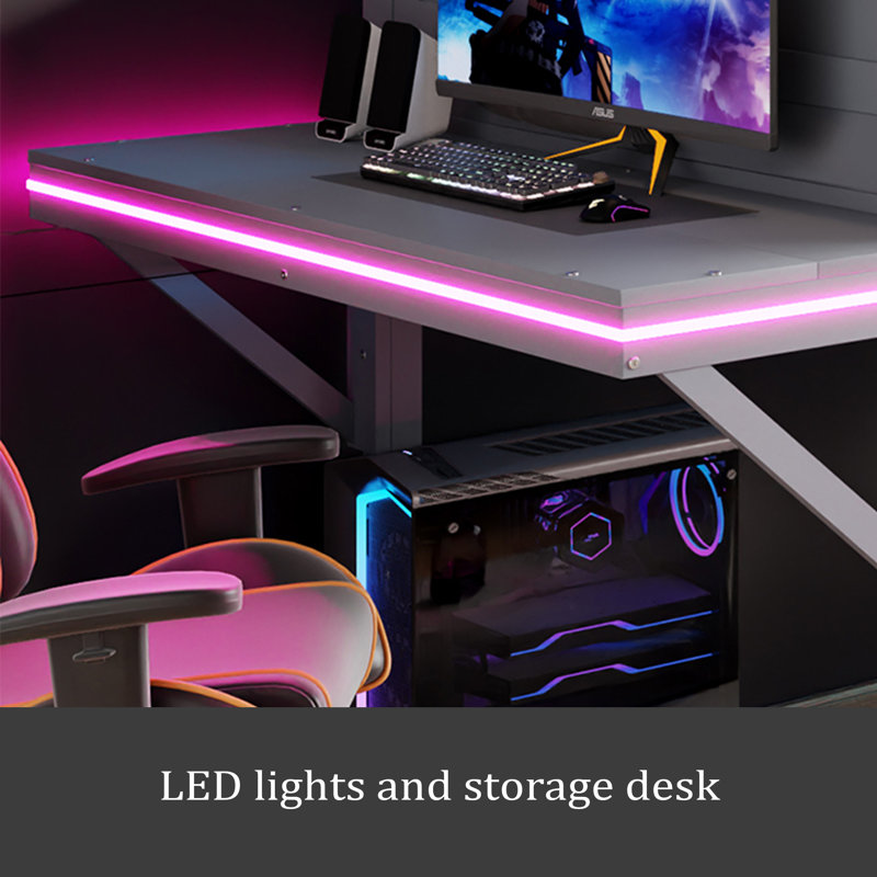 Lit mezzanine Wood Gaming, Simple
