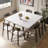 Sintered Stone Solid Wood Ash black and white Dining Table-227685619