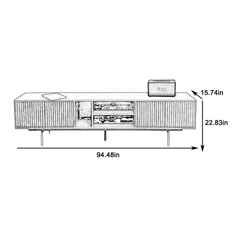 TV Cabinet with Rational Storage Display, 22.83”H x 94.48”L x 15.74”W