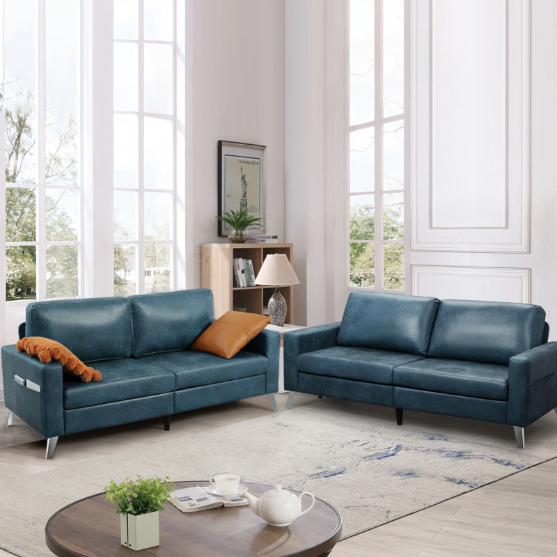 Hannalise Upholstered 79'' Sofa, Navy