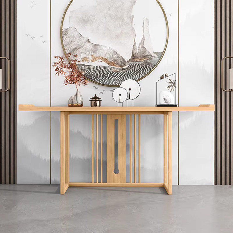Console de style chinois moderne et élégante, Naturel, H 31,5 po x l 63 po x P 13,8 po