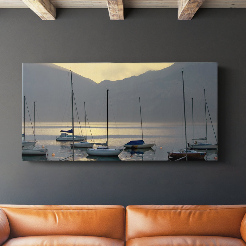 Toile tendue avec châssis Lago di Garda, H 16 po x l 32 po