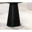Table de bout contemporaine noire ronde, base à piédestal conique, combinaison d'hévéa et de bois d'ingénierie, largeur de 20 po de profondeur, 21 po de hauteur, une seule pièce