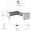 Bureau debout à hauteur ajustable électrique en L à hauteur réglable L 72 x P 78 Bush Business Furniture - réversible-114509241