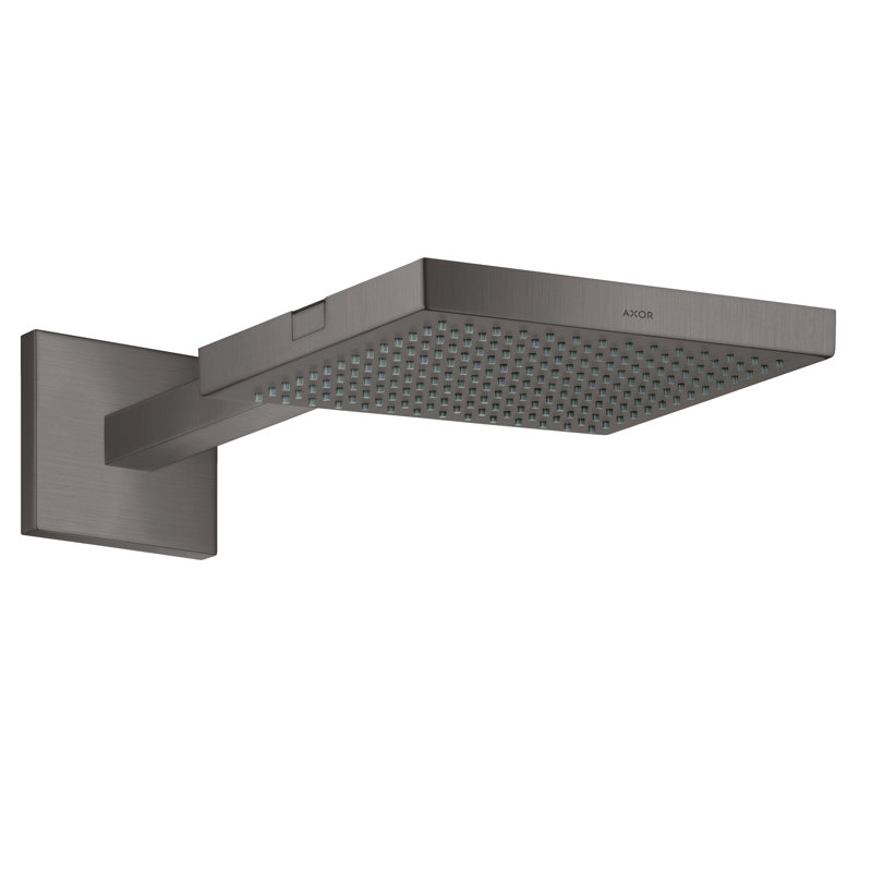Showersolutions Rain Fixed Shower Head, Brushed Black Chrome