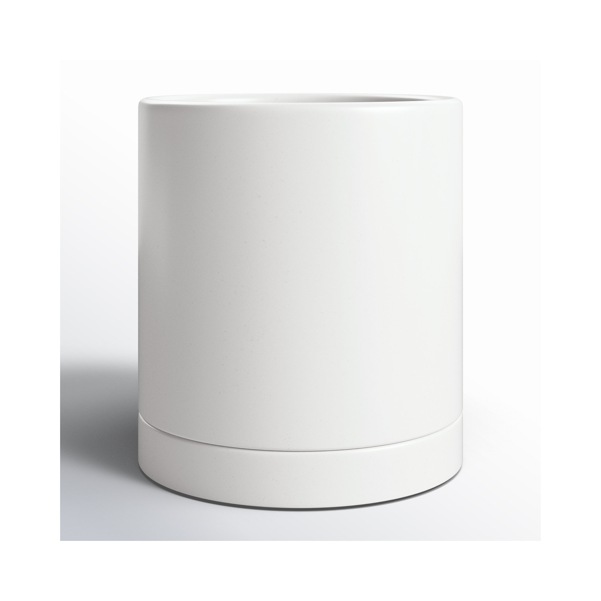 Carlotta Ceramic Pot Planter, White, 7" H x 7" W x 7" D