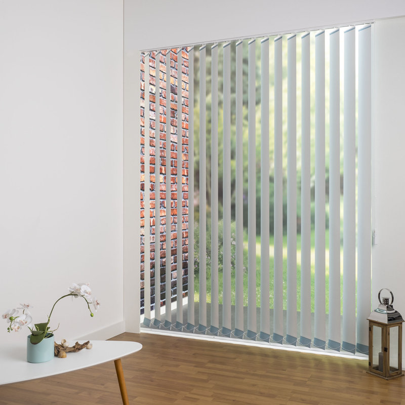 Blackout Vertical Blind, 250cm L x 120cm W, 8.9cm, Light blue