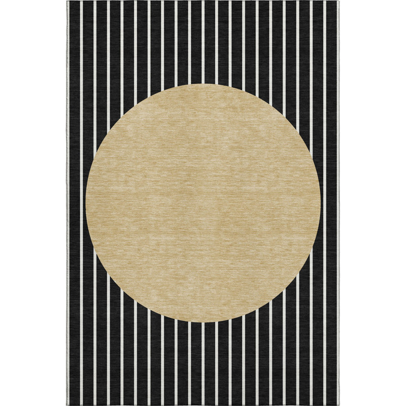 Tapis lavable à la machine de qualité supérieure à rayures AMF994, Rectangle 2 pi 6 po x 3 pi 10 po