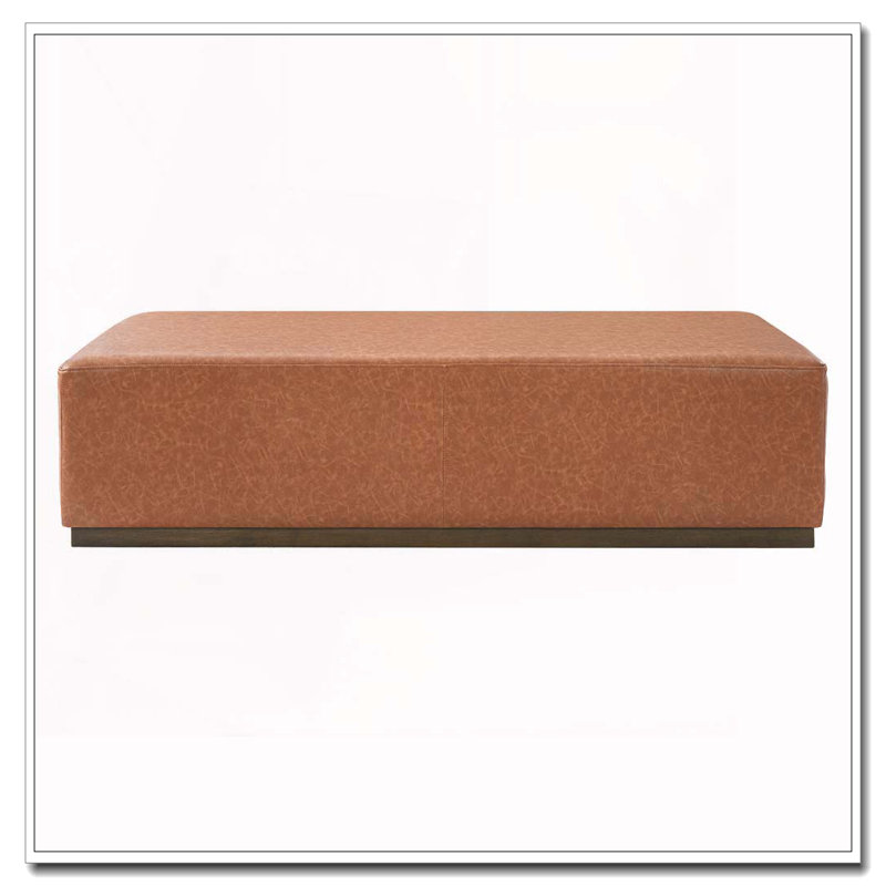 Repose-pieds en cuir de polyuréthane brun