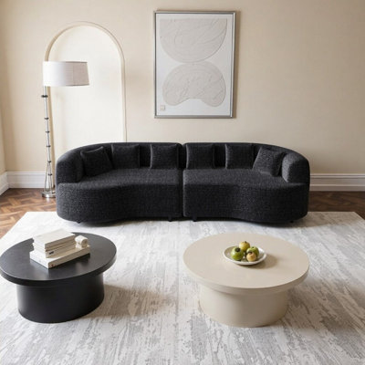 106.3-inch Oversized Curved Sectional Sofa with Memory Foam Deep Seat Design 6 Pillows