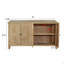 Armoire d'appoint 59 po avec 4 portes, armoire de rangement en bois naturel 59 po