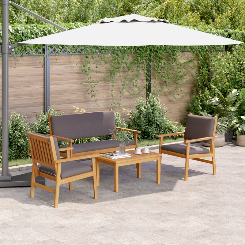Ensemble de canapés de jardin vidaXL 4 pièces brun 47,24 x 25,79 x 31,10 po, Anthracite