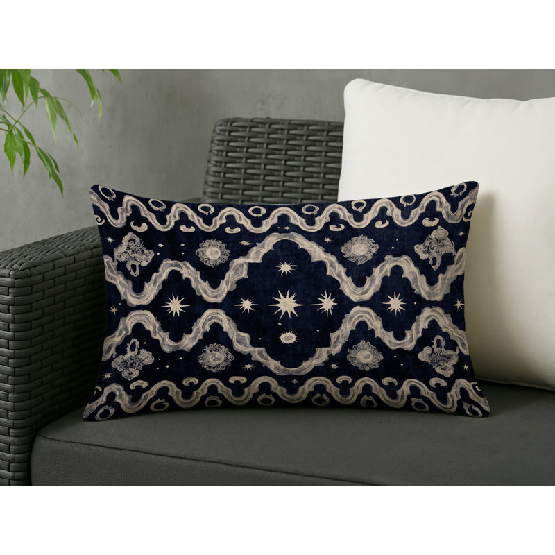 Coussin décoratif intérieur et extérieur Modern, Gris géométrique 4, Rectangle H 18 po x l 25 po