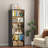 Cyntheia Rotating Bookshelf with LED Lights, 6 Tier Revolving Bookcase with Adjustable Shelf-1972675264