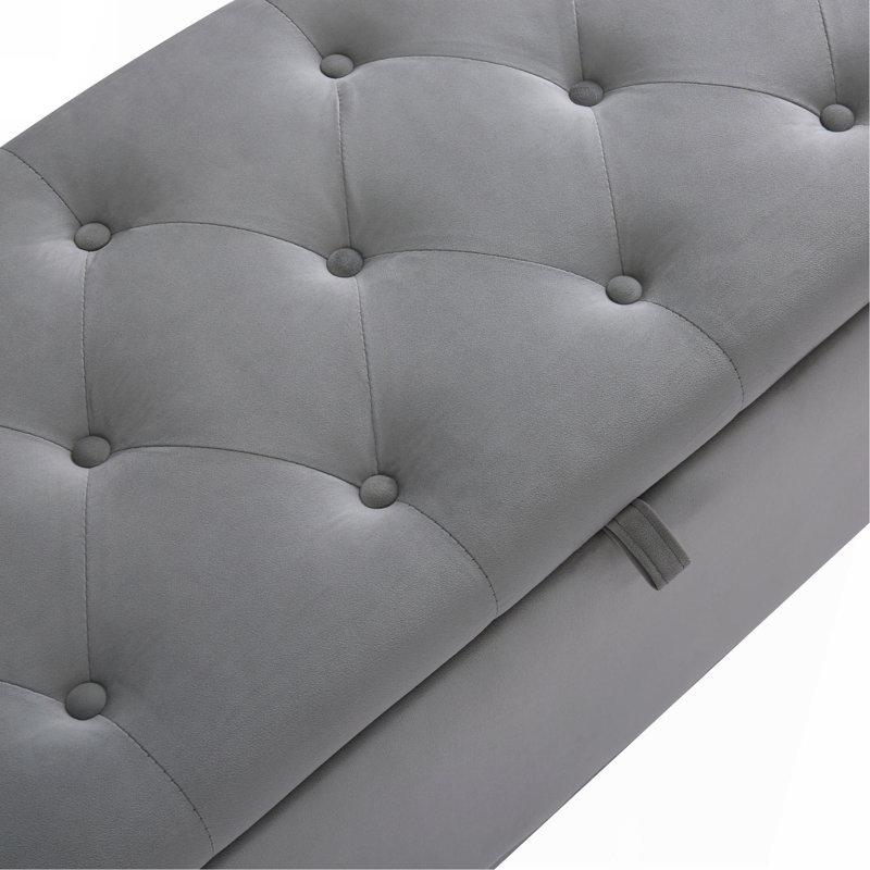 GREY STORAGE OTTOMAN（ONLY OTTOMAN)