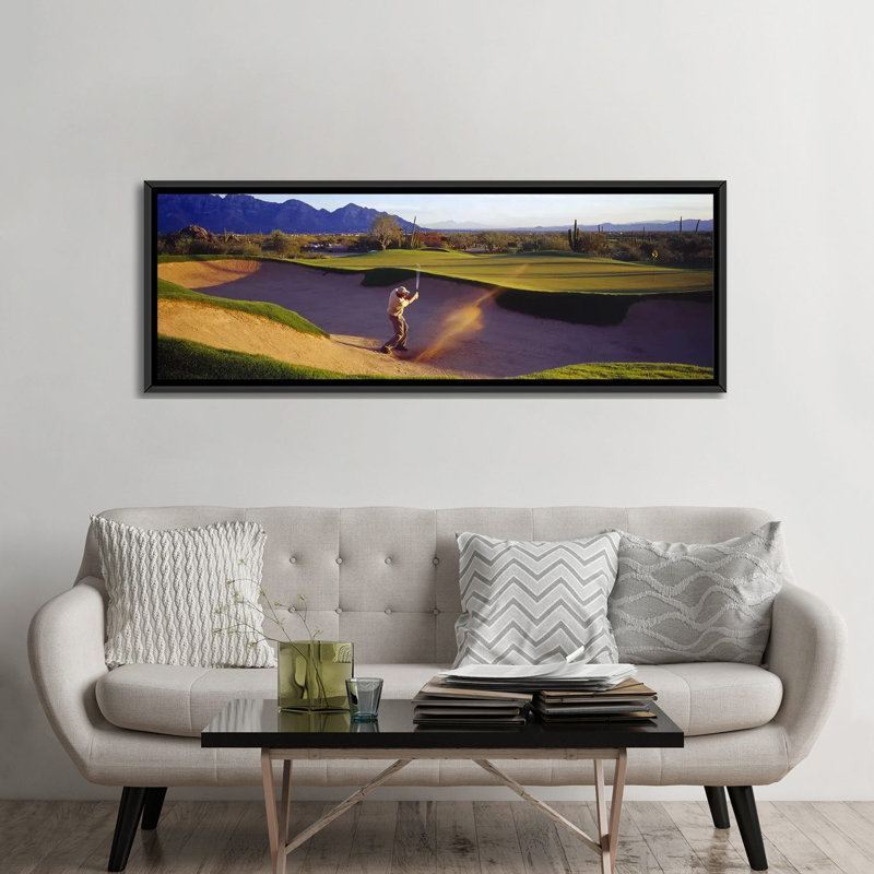 " Golf Course Tucson AZ USA ", 24" H x 72" W x 1.5" D, Black Framed Canvas