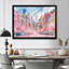 Rose, bleu, bâtiments de New York en été - salon d'art mural de New York-86149026-86149028