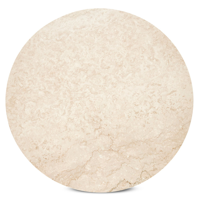 Oakland Round Marble Dining Table, Beige, 30" H x 48" L x 48" W