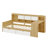 Space Saving L-Shape Daybed, Storage Cabinets, 2 Drawers, Desk and Integrated Bookshelf-128930544