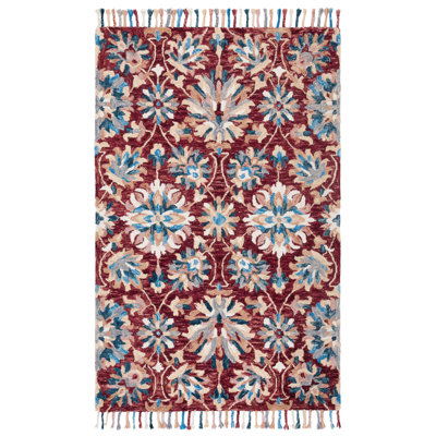 Tapis floral en laine touffeté à la main Brittan