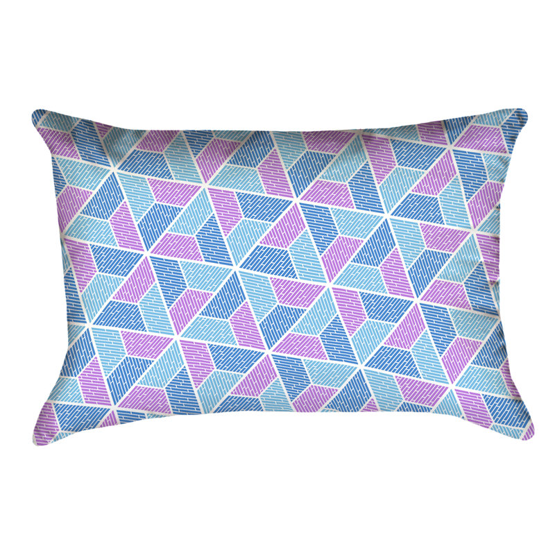 Coussin lombaire intérieur / extérieur Katelyn Elizabeth, Bleu / mauve