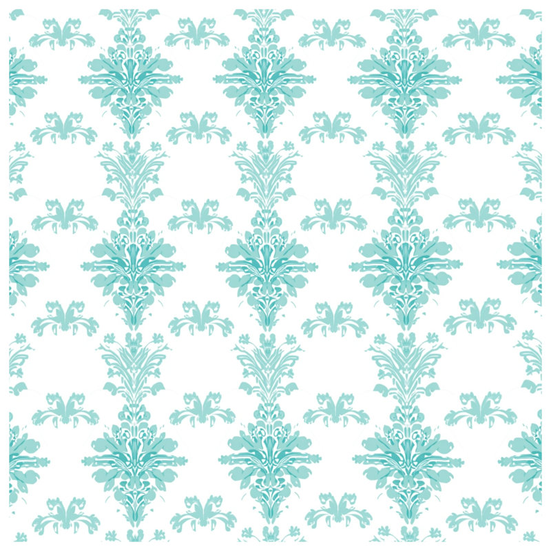 Édredon à motif damas turquoise, Simple extra long