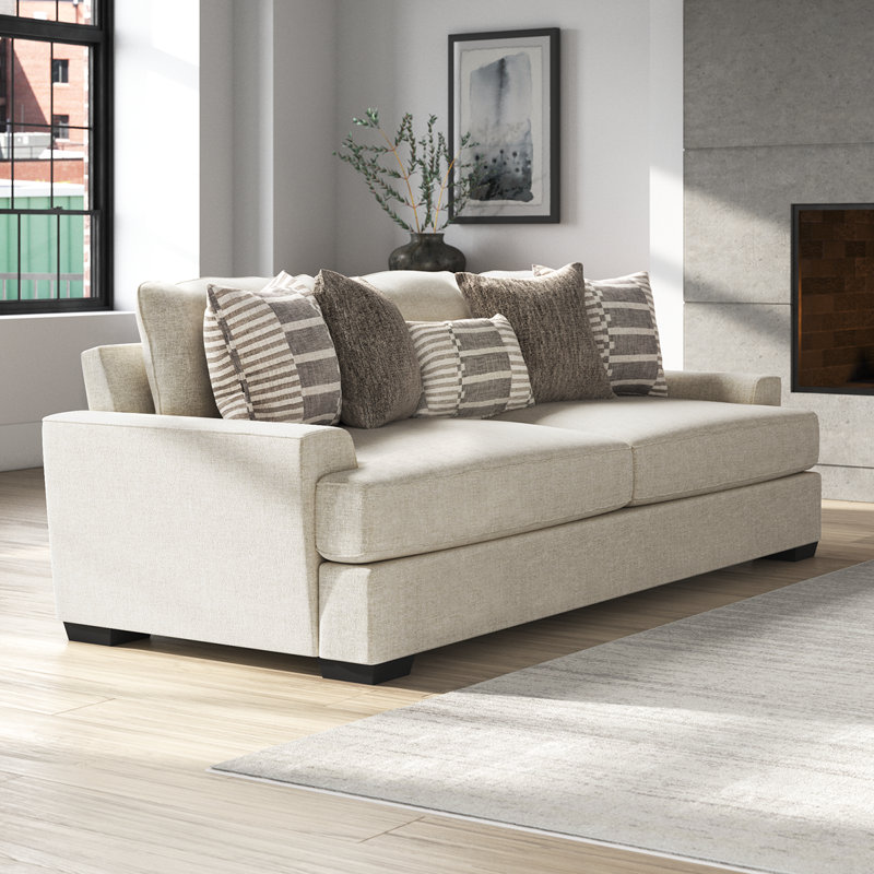 Canapé Bruun, Chenille beige, H 40 po x l 101 po x P 44 po