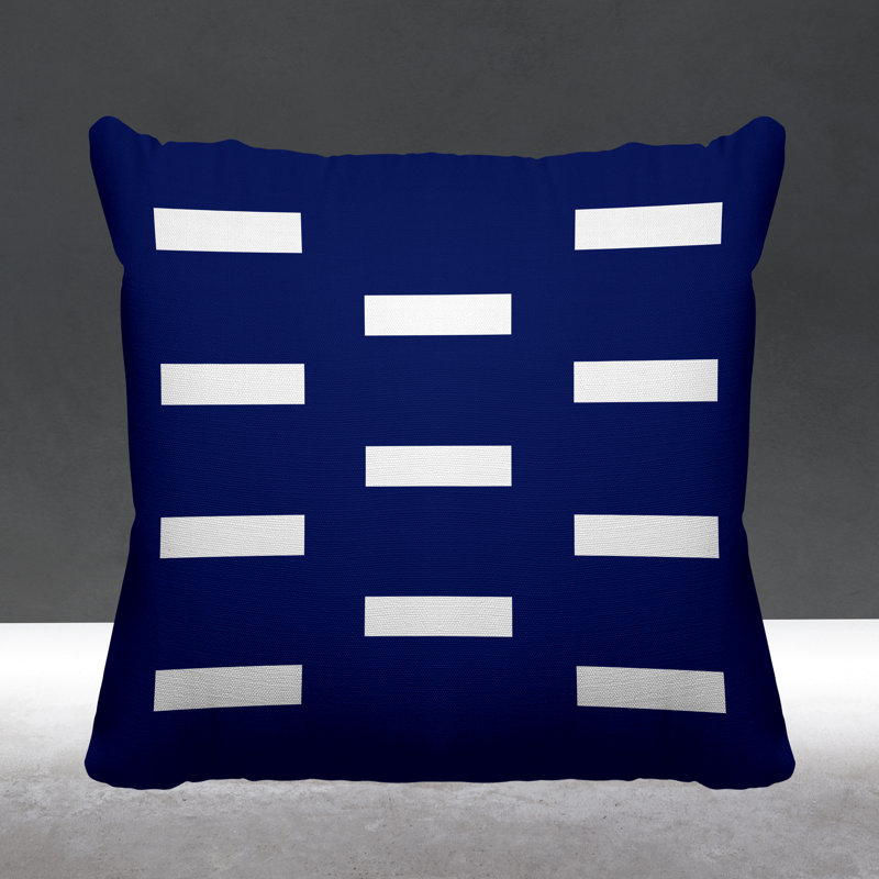 Coussin décoratif intérieur / extérieur Luella, Bleu marine, L 15 po x H 15 po