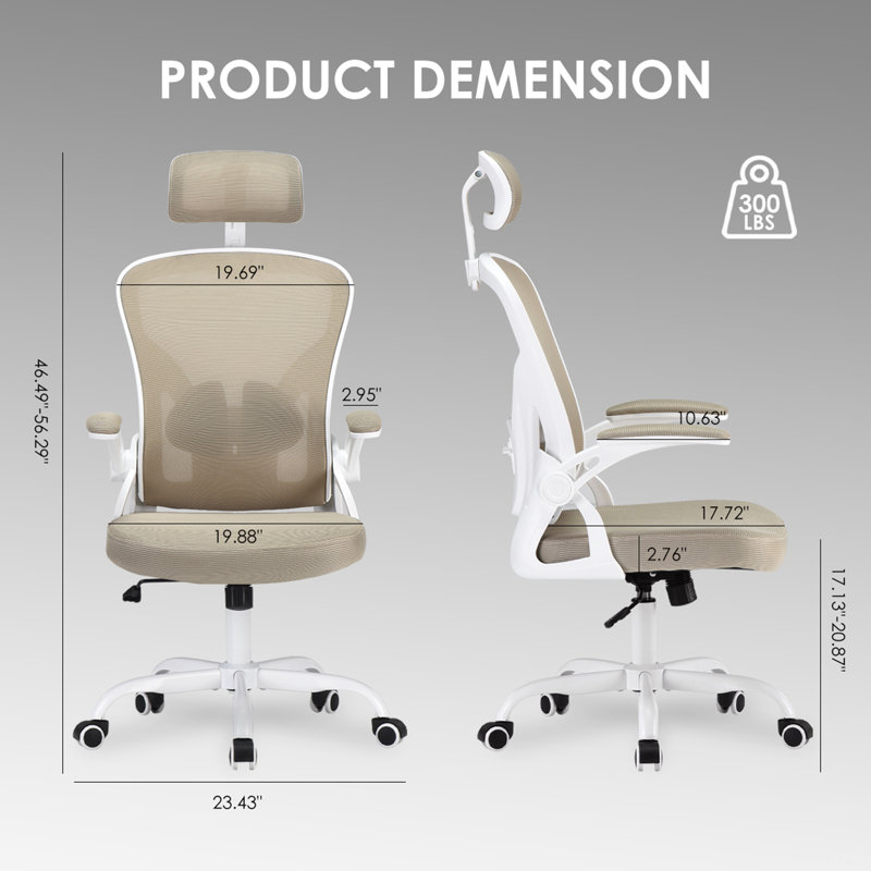 Ergonomic Office Chair, Home Office Desk Chair With Headrest, High Back Computer Chair With Armrests And Adjustable Lumbar Support For Home Office Study Room
