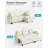 L-Shaped Pull-Out Sleeper Sofa Bed with Reversible Storage Chaise, Reclining Backrest, USB & Type-C Ports, Chenille 3-Seat Sectional Couch-1840169826