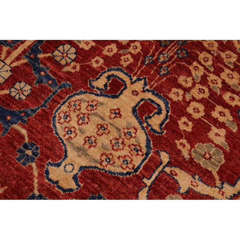 Tapis unique rouge / vert 9 pi 1 po x 11 pi 8 po par Arshs Fine Rugs