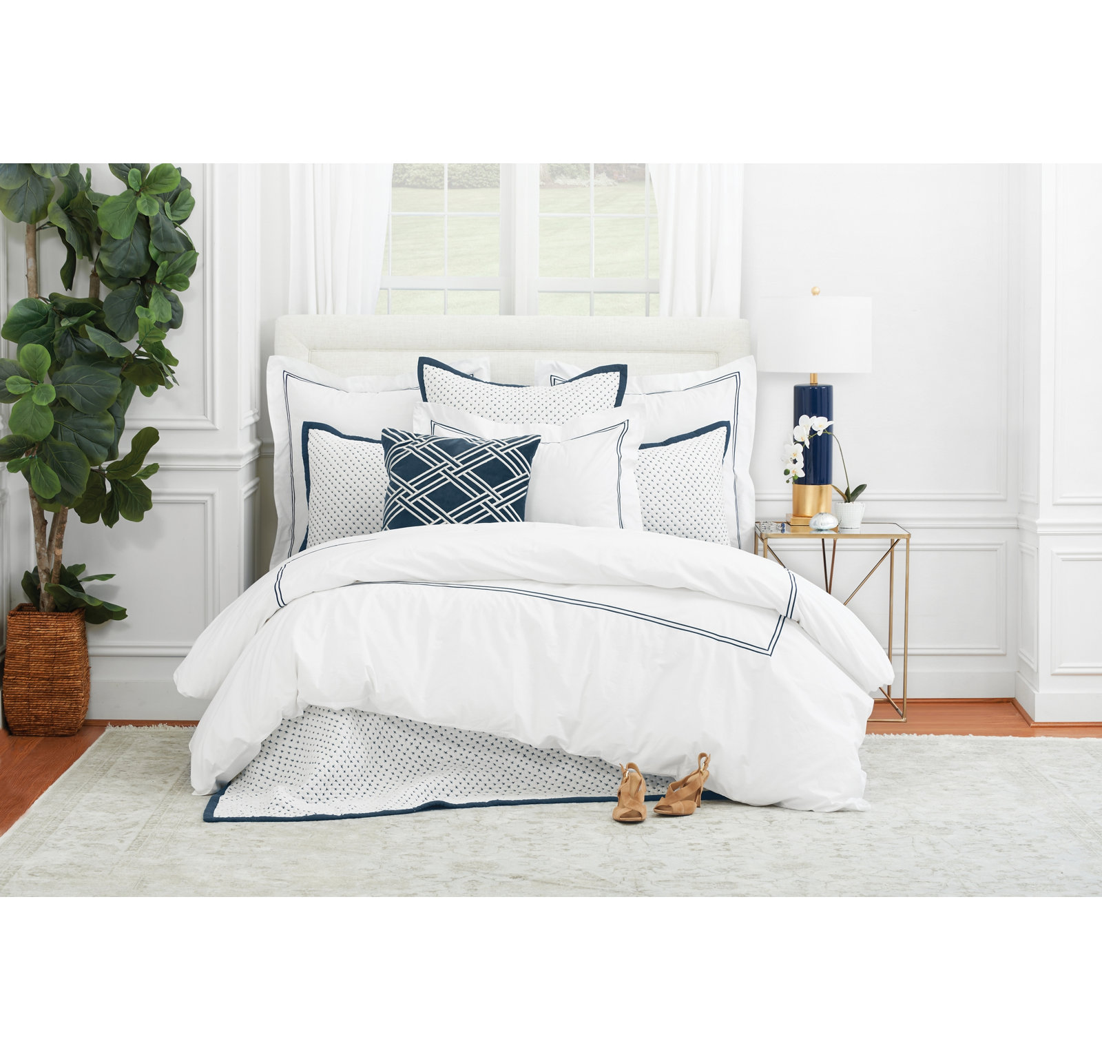 Coltrane Cotton Duvet Cover Set, King, Ink