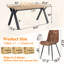 Ensemble de table de salle à manger 63 po Mid-Century, plateau en bois épais avec chaises rembourrées, sièges 4 à 6-543908003-543908002